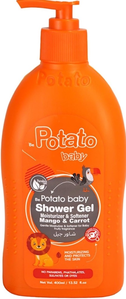 Potato Baby Shower Gel Moisturizer&Softener Parapen Free With Mango&Carrot-400ml