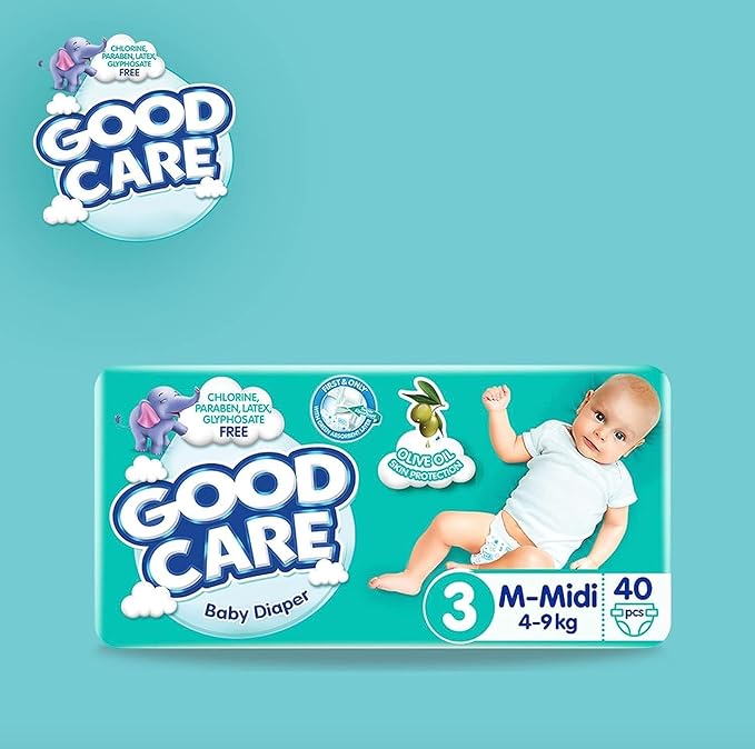 Good Care Baby Diapers - Twin Pack - Midi Size 3 - 40 Pieces