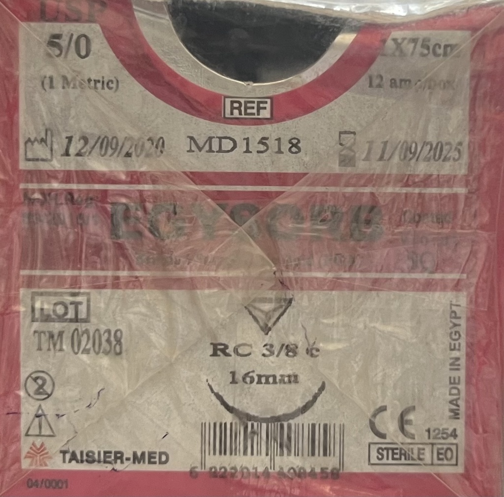 Ficryl 5/0 cutten 0.75cm EGYSORB