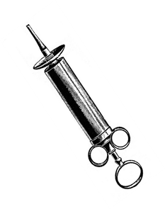 Hilton copper ear washing syringe