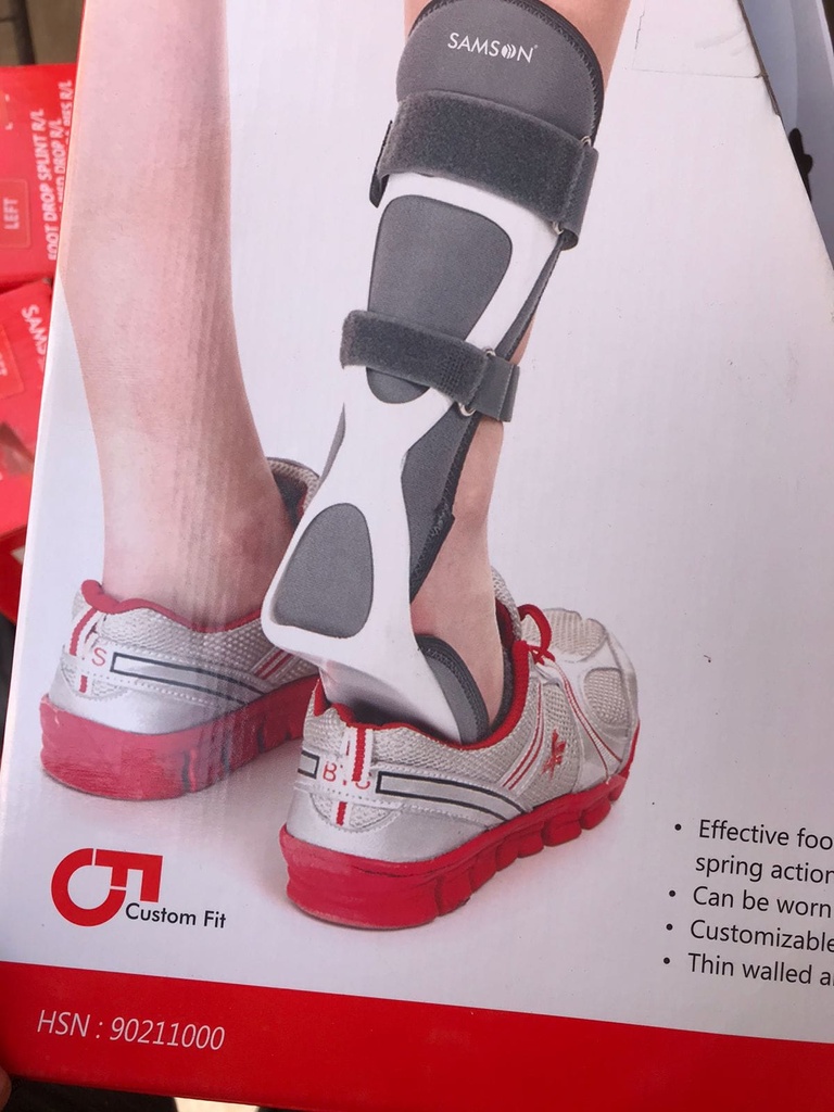 Left external foot drop splint