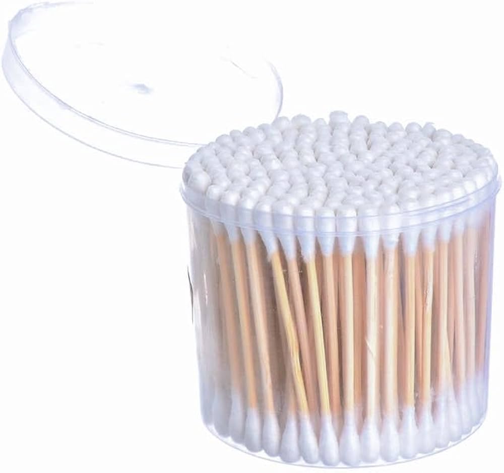 Small wooden cotton swabs for the ear