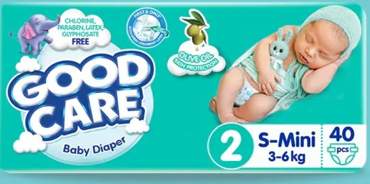 Good Care Baby Diapers - Twin Pack - Mini Size 2 - 40 Pieces