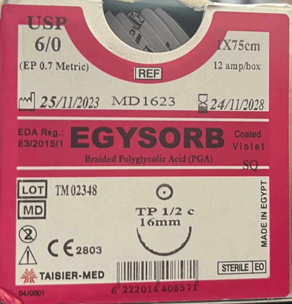Ficryl 6/0 Rawind 0.75cm EGYSORB