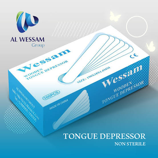 Wessam Wooden Tongue Depressor 150x18x1.6mm, 100 pieces